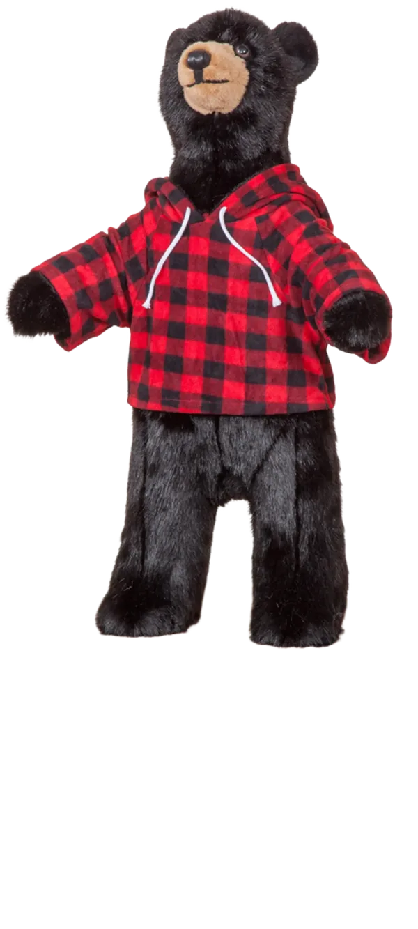 36 inch Character Black Bear on 12 inch Stump