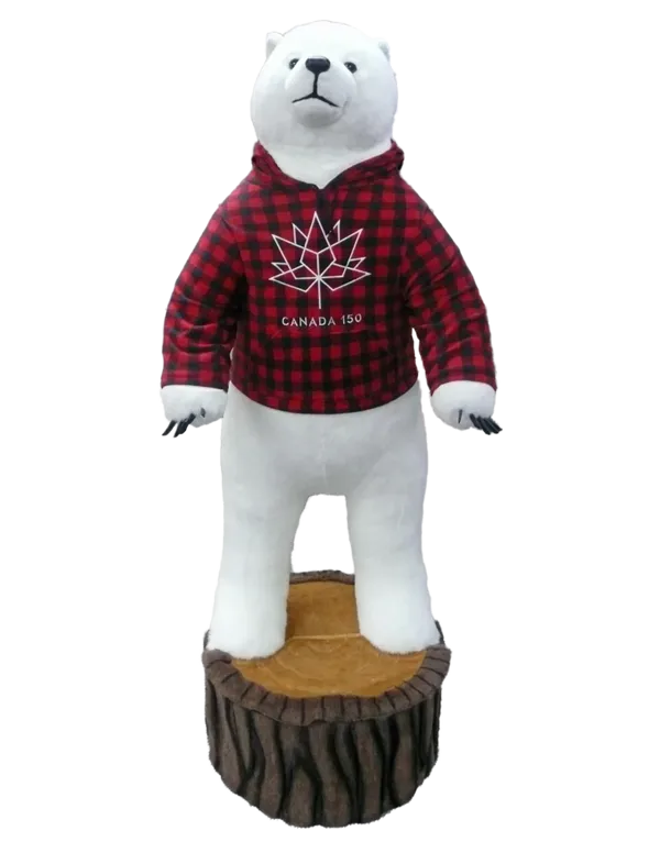 6 foot 6 inch Character Polar Bear on Stump