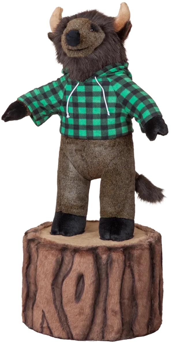 36 inch Character Buffalo on 12 inch Stump