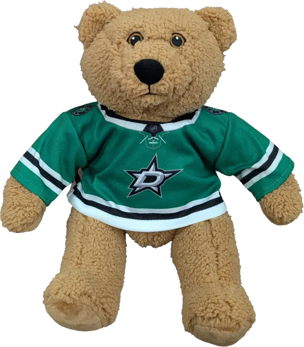 10 inch Curly Critter Brown Bear, Dallas Stars