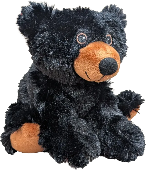 7 inch MapleFoot black bear plush with a maple leaf on its footpad