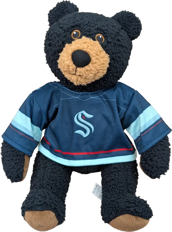 10 inch Curly Critter Black Bear, Seattle Kraken Home Jersey