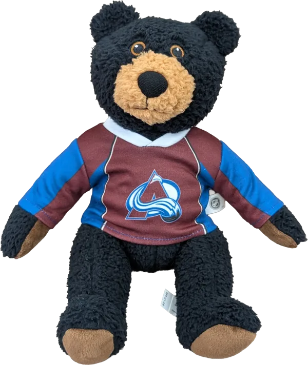 10 inch Curly Critter Black Bear, Colorado Avalanche