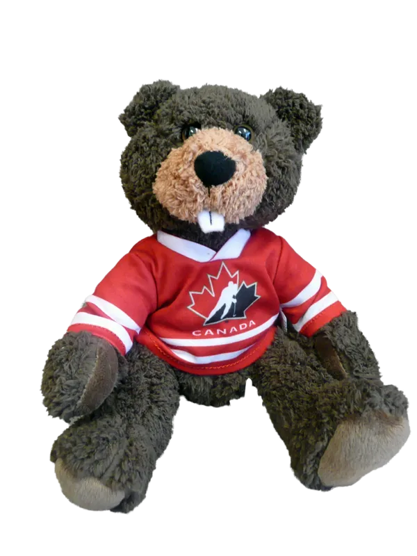 10 inch Curly Critter Beaver, Hockey Canada Jersey