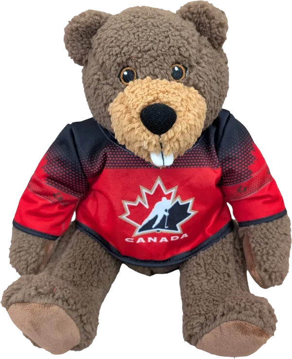 10 inch Curly Critter Beaver, Hockey Canada Jersey