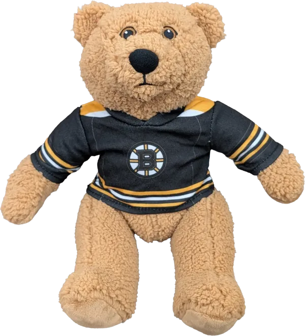 10 inch Curly Critter Brown Bear, Boston Bruins