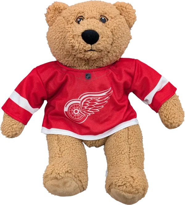 10 inch Curly Critter Brown Bear, Detroit Red Wings