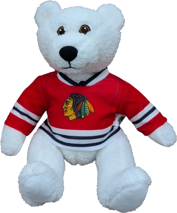 10 inch Curly Critter Polar Bear, Chicago Blackhawks