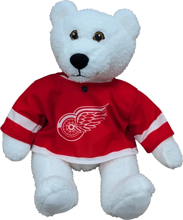 10 inch Curly Critter Polar Bear, Detroit Red Wings