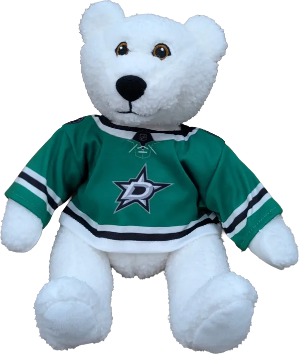 10 inch Curly Critter Polar Bear, Dallas Stars