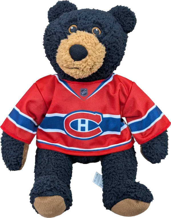 10 inch Curly Critter Black Bear, Montreal Canadiens Jersey