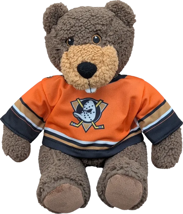 10 inch Curly Critter Beaver, Anaheim Ducks Jersey